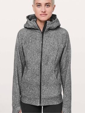 Lululemon Scuba Hoodie Size 8 Light Cotton Fleece Luminesce Splatter White Black